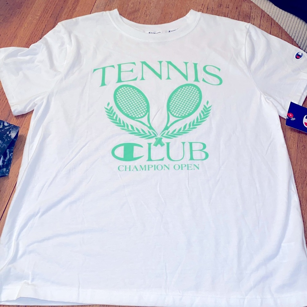NWT champion, white T-shirt, size large